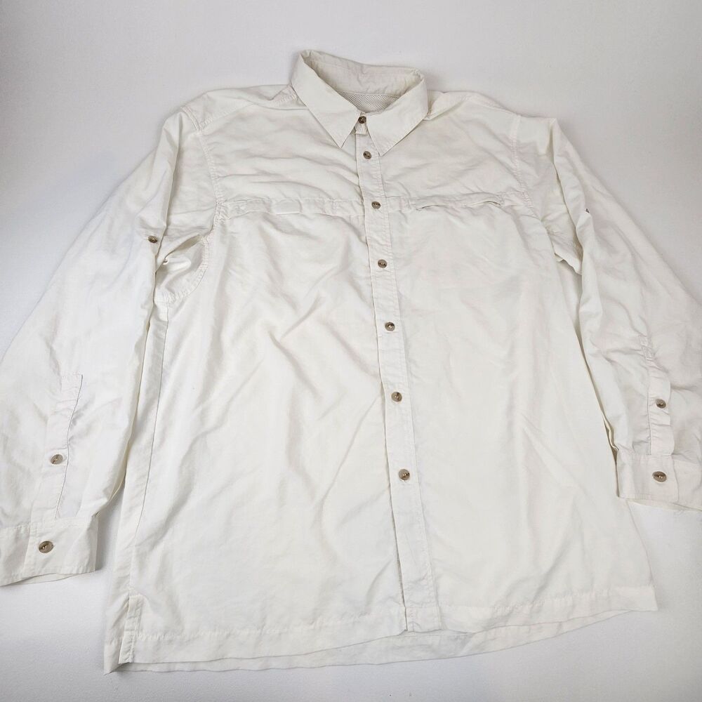 White Sierra Mens XL Hiking Shirt Long Sleeve Vented Fishing Outdoor White